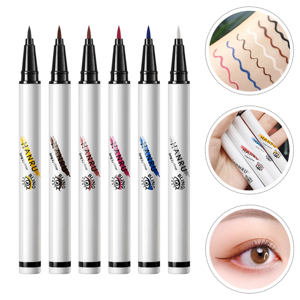 6pcs Eyeliner Pen Colorful Eyeliner Pencil Long Lasting Liquid Eyeliner for Women