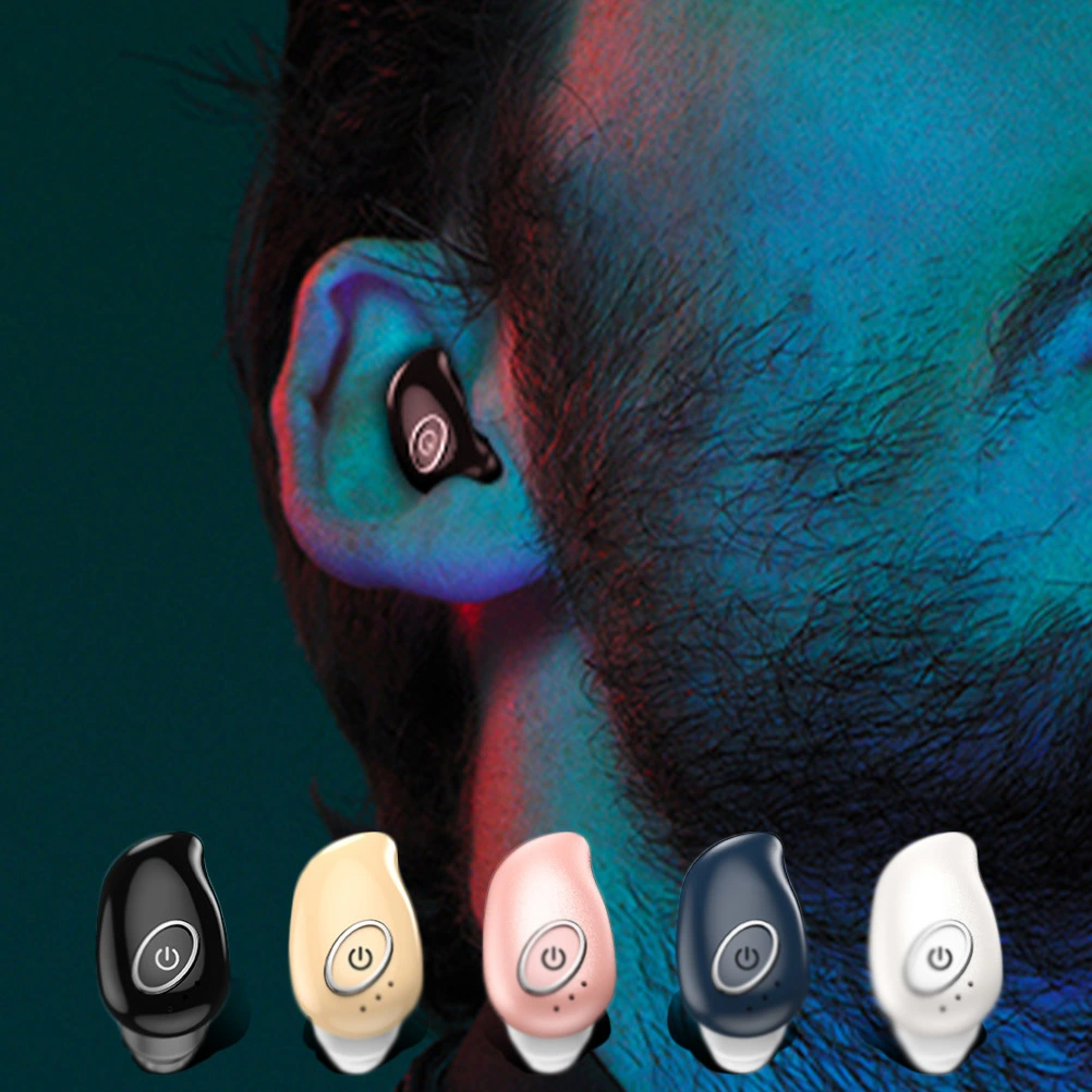 Mini Wireless Earbuds In-ear 5.0 Headphones Built-in Microphone without Charging Box (Golden)
