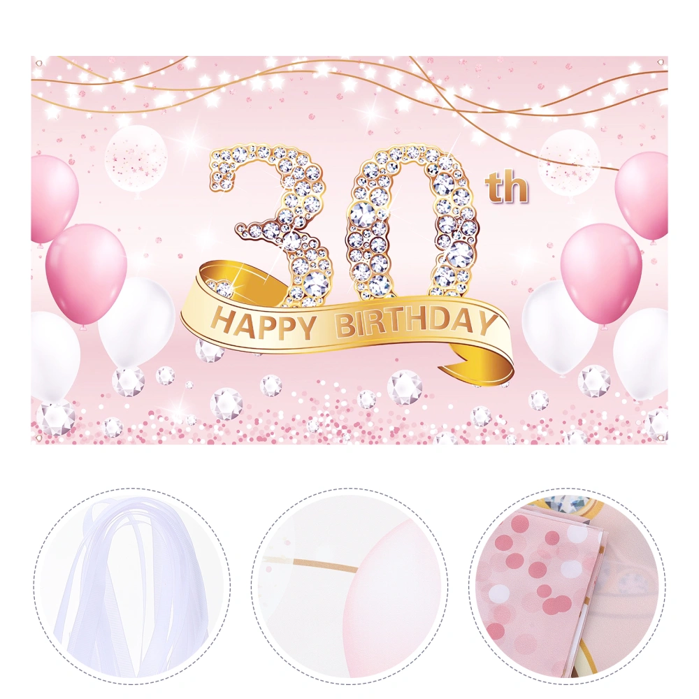 Happy 30th Birthday Banner 30 Birthday Poster Party Backdrop Decoration