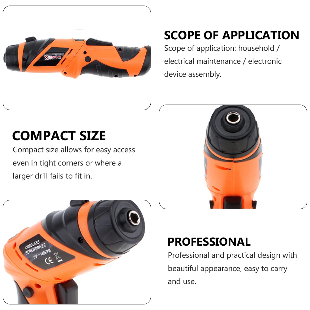 1 Set Battery Electric Cordless Screwdriver Power Tool with Led Light No Battery