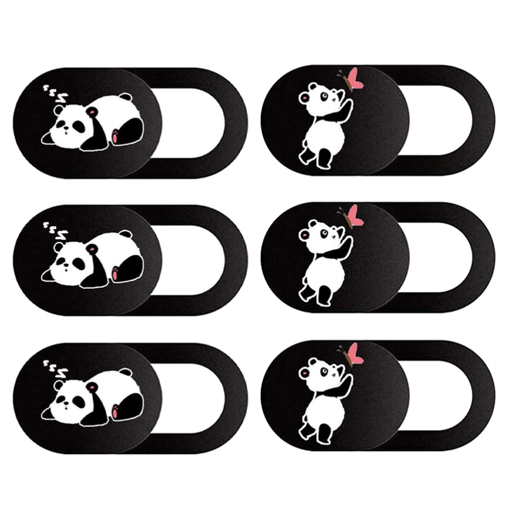 6Pcs Webcam Cover Slide with Lovely Panda Pattern Web Camera Blocker Decoration