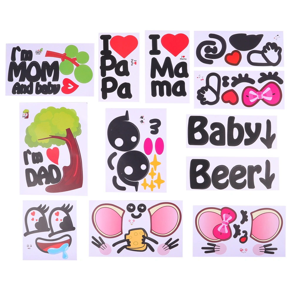 12 Sheets Belly Sticker Pregnant Woman Belly Sticker Photograph Sticker for Woman Lady Female