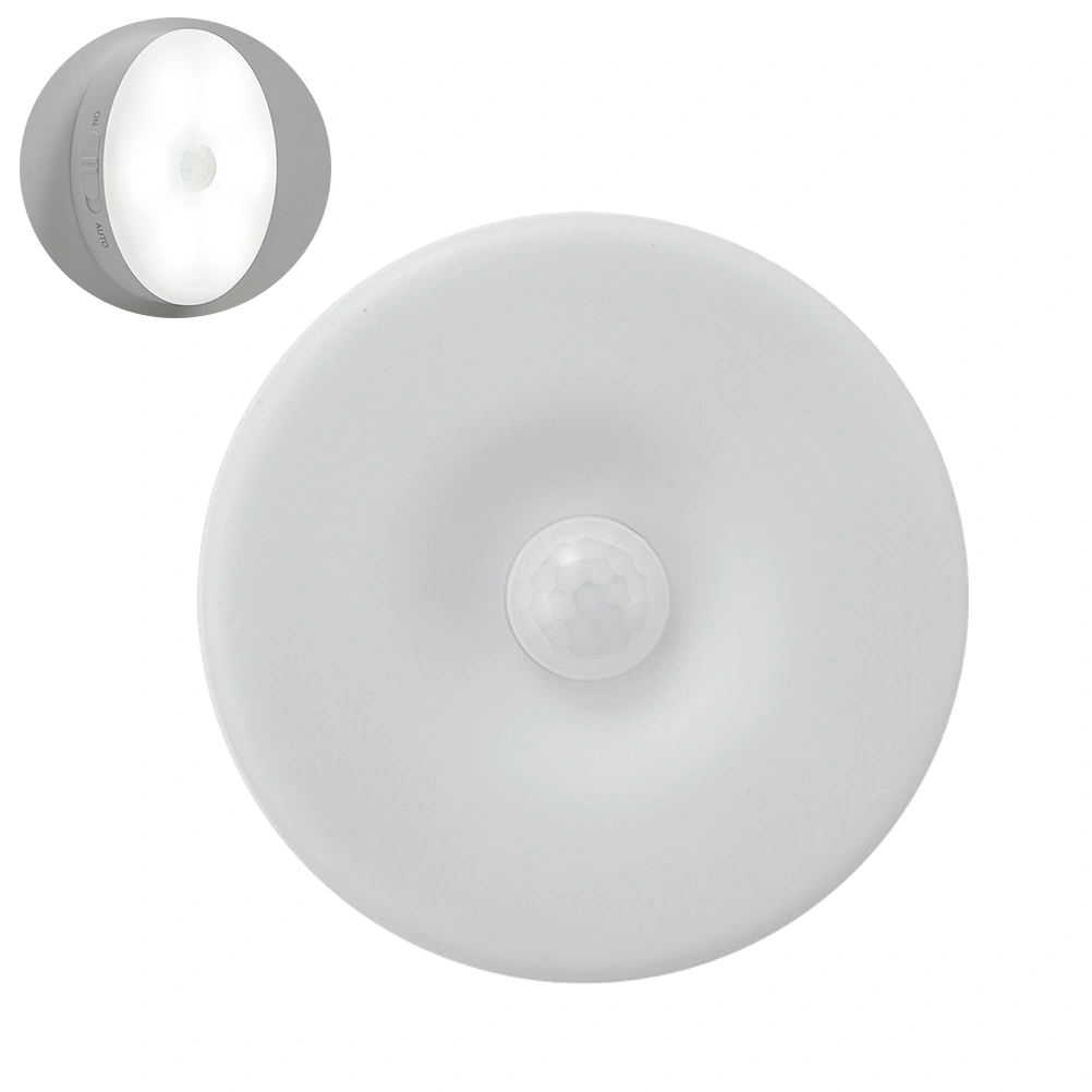 LED Motion Sensor Light USB Rechargeable Night Light Wireless Cabinet Light for Corridor Bedroom Stairs (White Light)