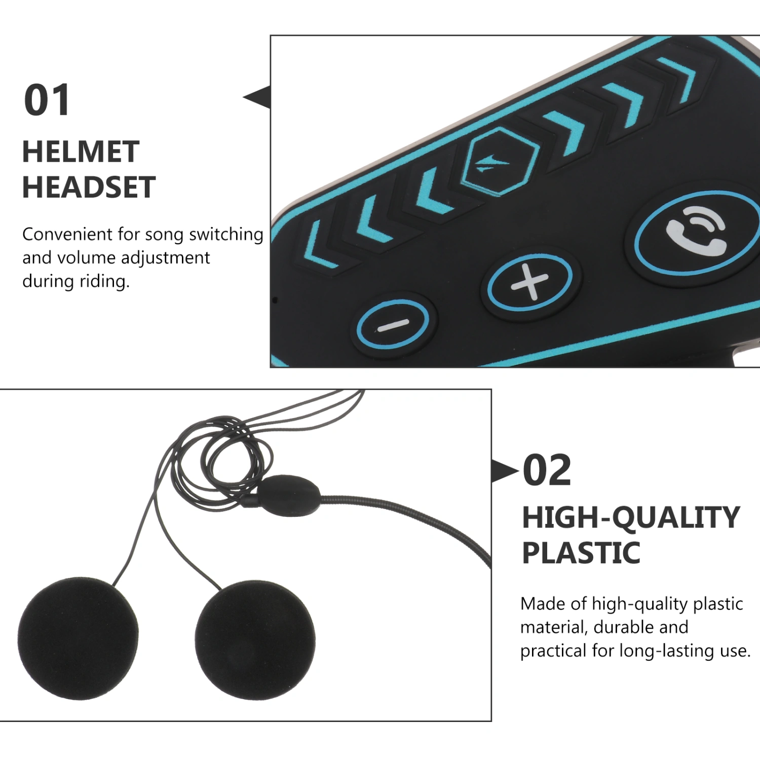 Motorbike Helmet Headset Earphone Waterproof Helmet Wireless Intercom Headphone