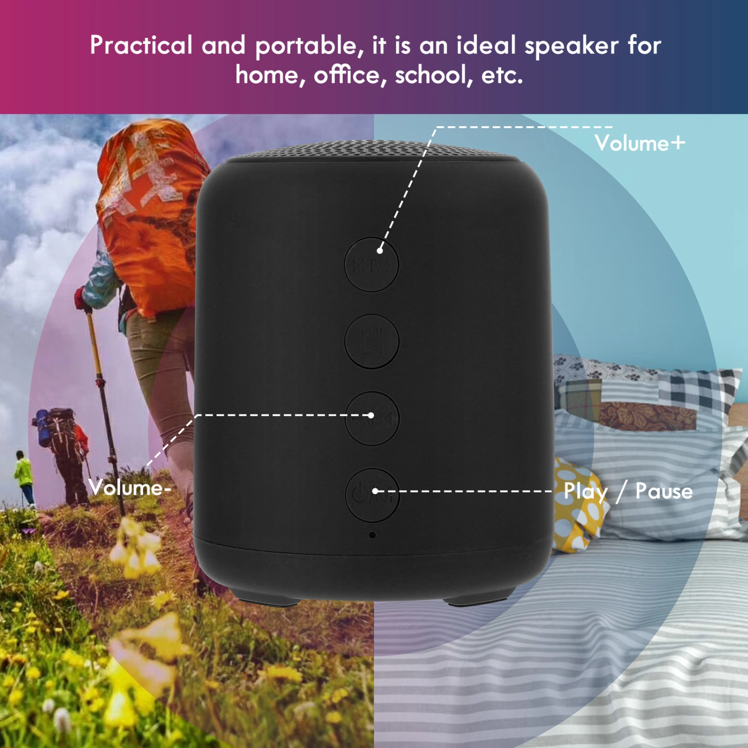 Wireless Sports Speaker Waterproof Dust-proof TF Cards Portable Music Player
