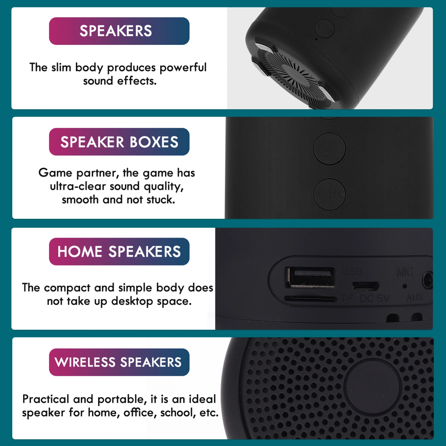 Wireless Sports Speaker Waterproof Dust-proof TF Cards Portable Music Player