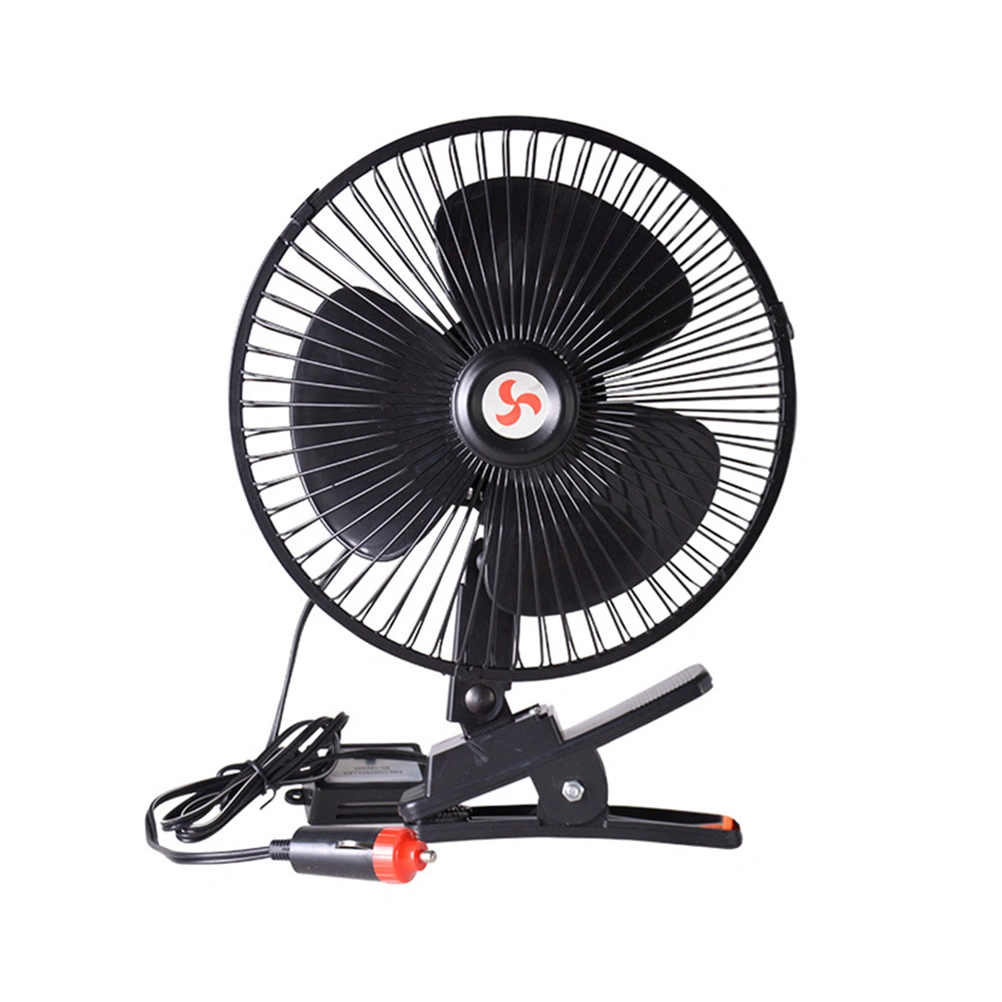 12V Portable Dashboard Oscillating Cooling Clip On Fan for Car Vehicle (Black)