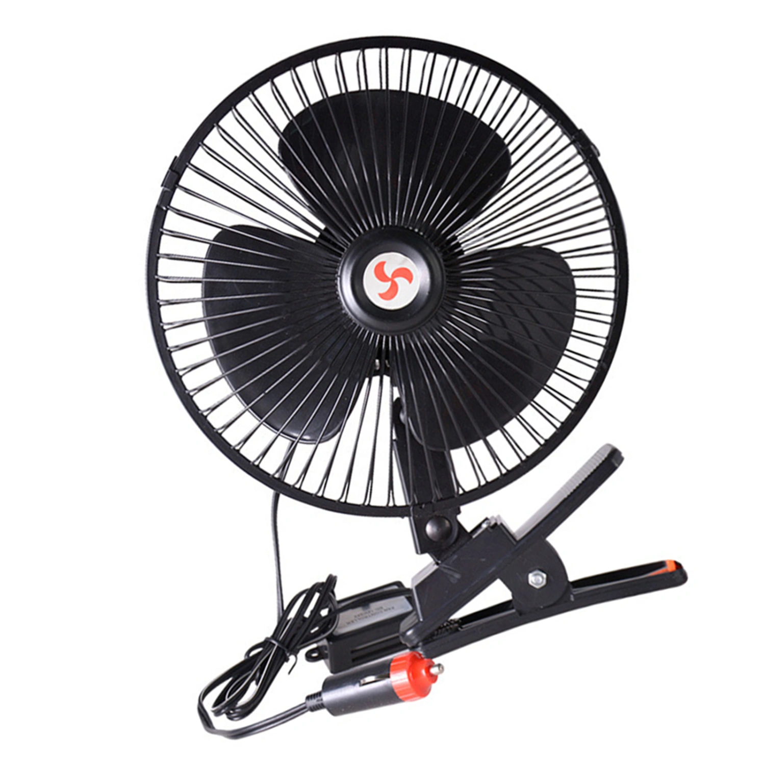12V Portable Dashboard Oscillating Cooling Clip On Fan for Car Vehicle (Black)
