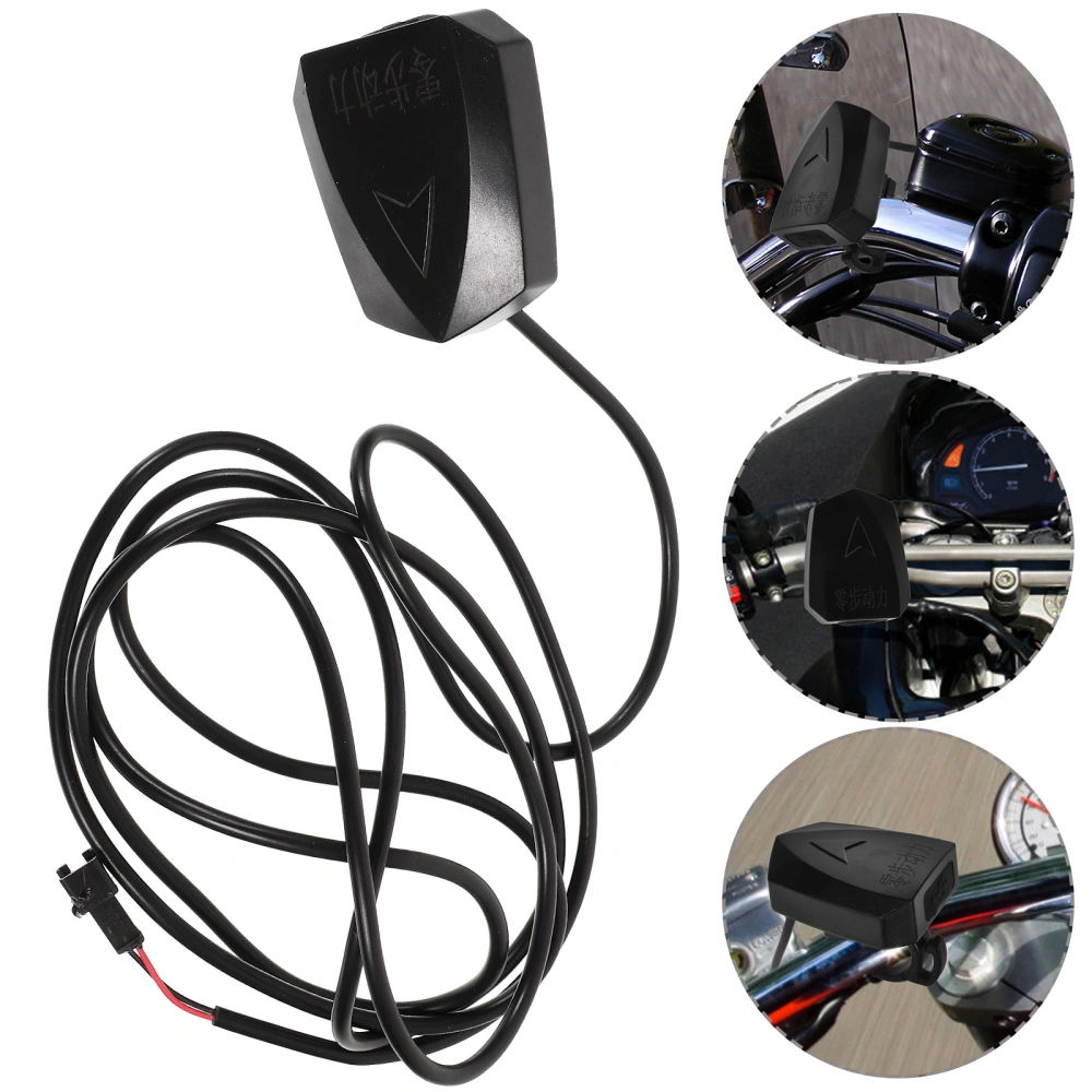 Motorcycle Mobile Phone Charger Waterproof Dual usb Electric Car Charger with Switch 12v-80v Handlebar Installation (Black)