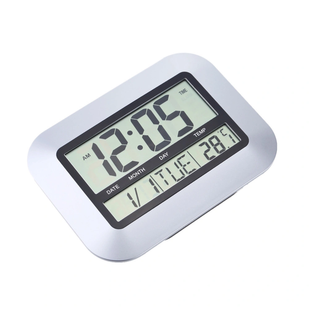 Multifunction Digital Large Screen Electronic Clock Luminous Induction Clock for Home Office School (No Battery)