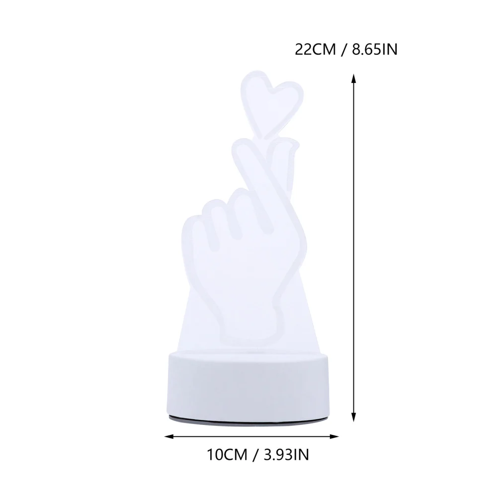 1Pc Creative Simulate Finger Heart Warm Light Festival Room Adornment Photo Prop