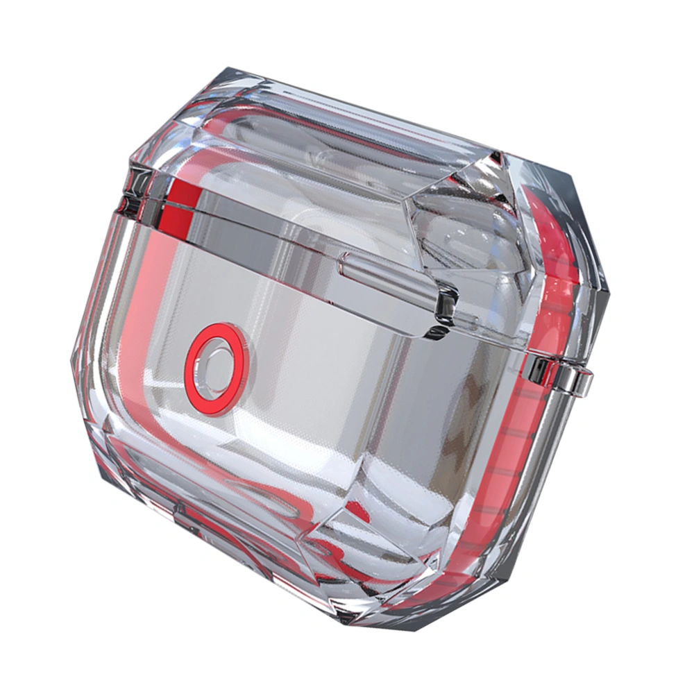 Wireless Earphone Protector Clear TPU Full Protective Headset Case Cover Compatible for AirPods Pro 3 (Red)