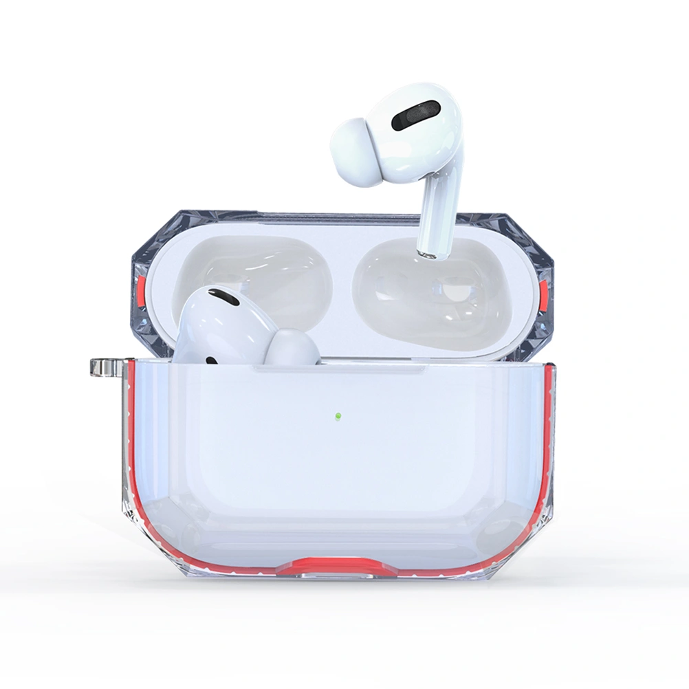 Wireless Earphone Protector Clear TPU Full Protective Headset Case Cover Compatible for AirPods Pro 3 (Red)