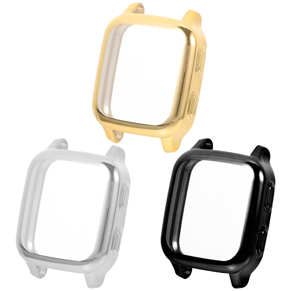 3Pcs Watch Screen Protector Protective Watch Case Cover Compatible for Garmin Venu SQ