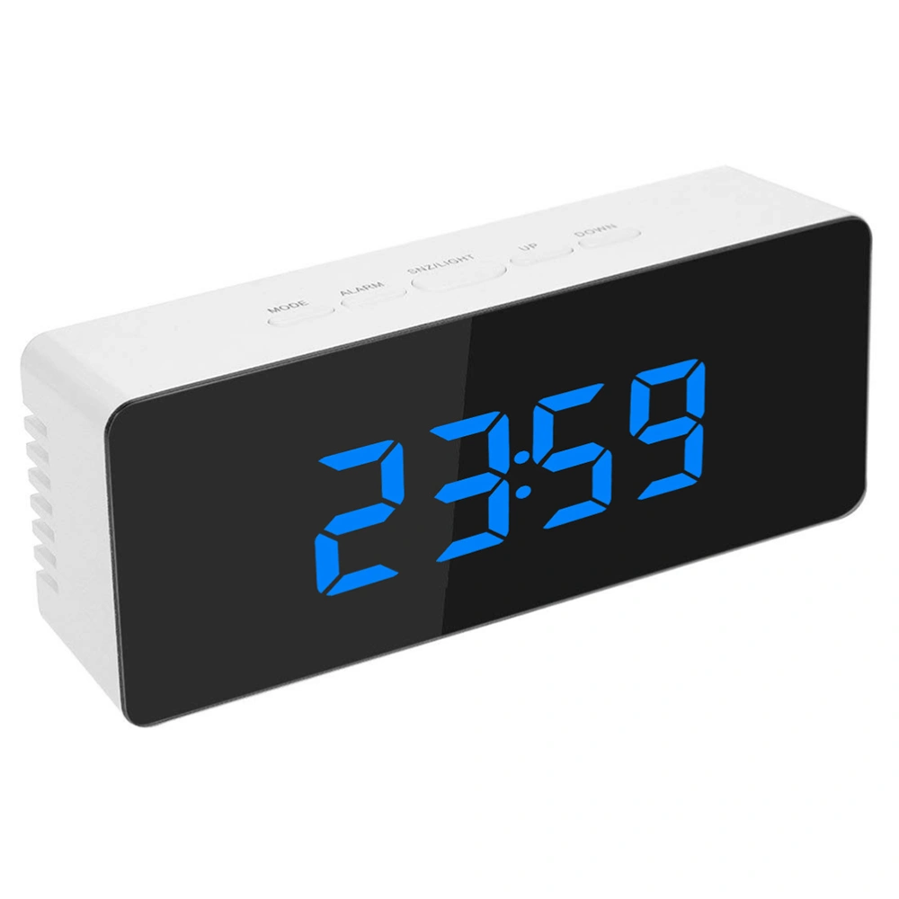 Multifunctional LED Display Digital Alarm Clock Modern Mirror Clock with USB Cable Without Battery for Office Bedroom Dormitory Travel (Random Color)