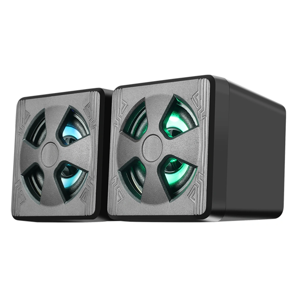 2 PCS Gaming Speaker Mini Wired Speaker RGB LED Computer Laptop Loudspeaker