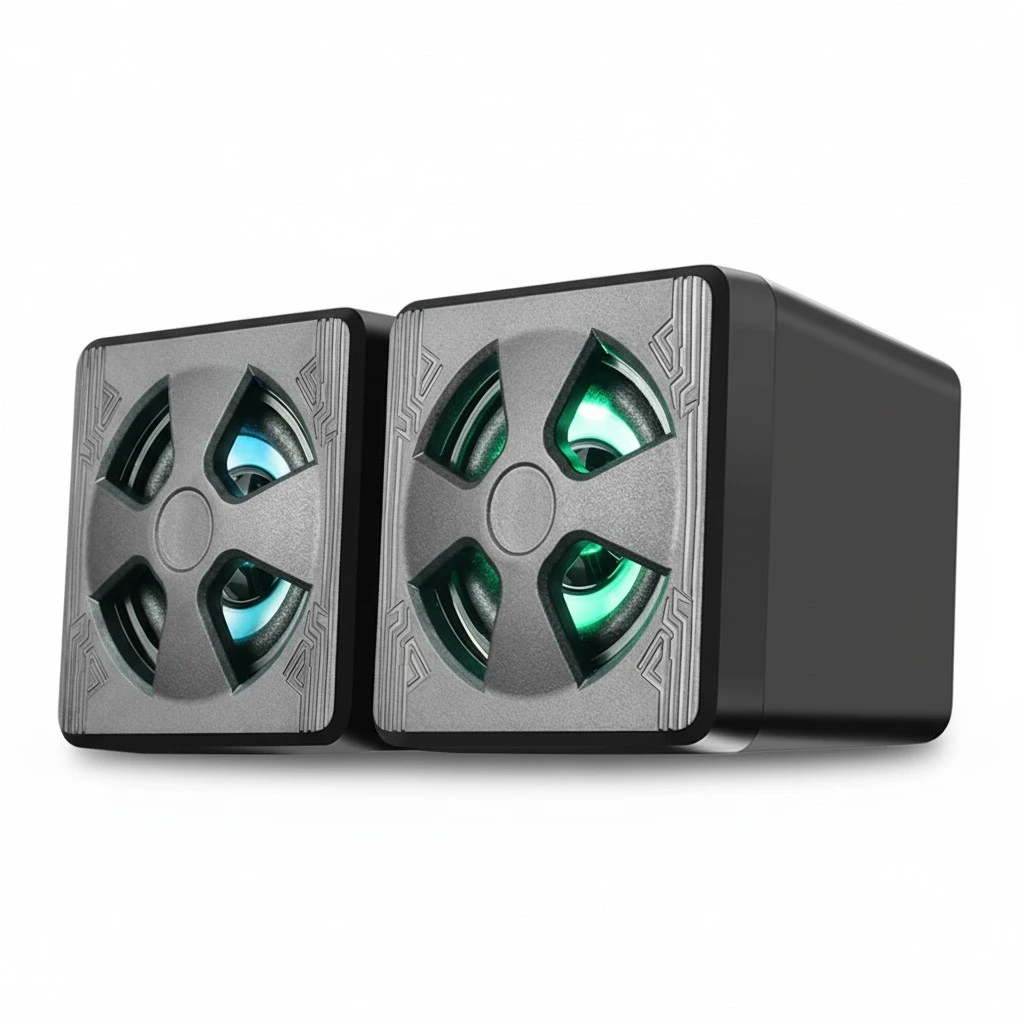 2 PCS Gaming Speaker Mini Wired Speaker RGB LED Computer Laptop Loudspeaker