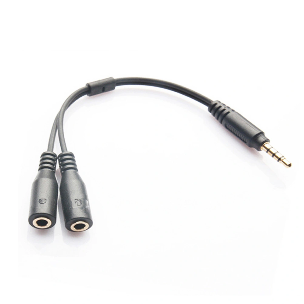 Headset Adapter for Headsets with Separate Headphone / Microphone Plugs - 3.5mm 4 Position to 2x 3 Position 3.5mm M/F