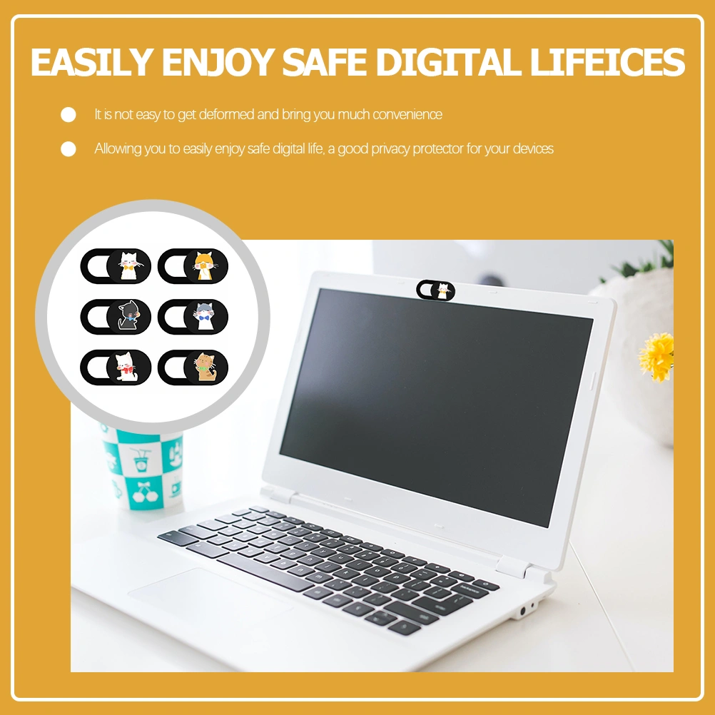6Pcs Laptop Camera Cover Slide Adorable Pattern Camera Slide Blocker Protector