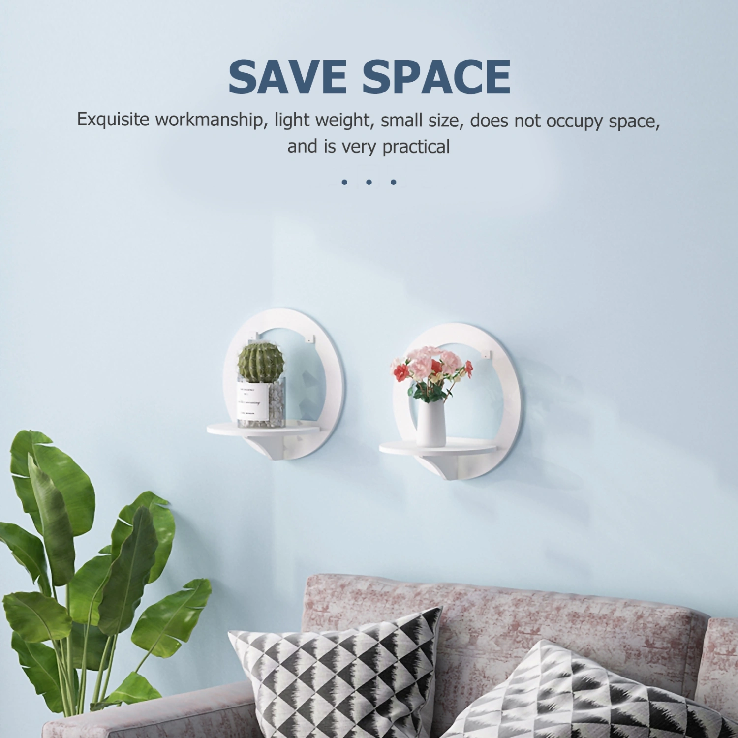 1Set Wall-mounted Storage Rack Phone Charging Stand Simple Wall Shelf White