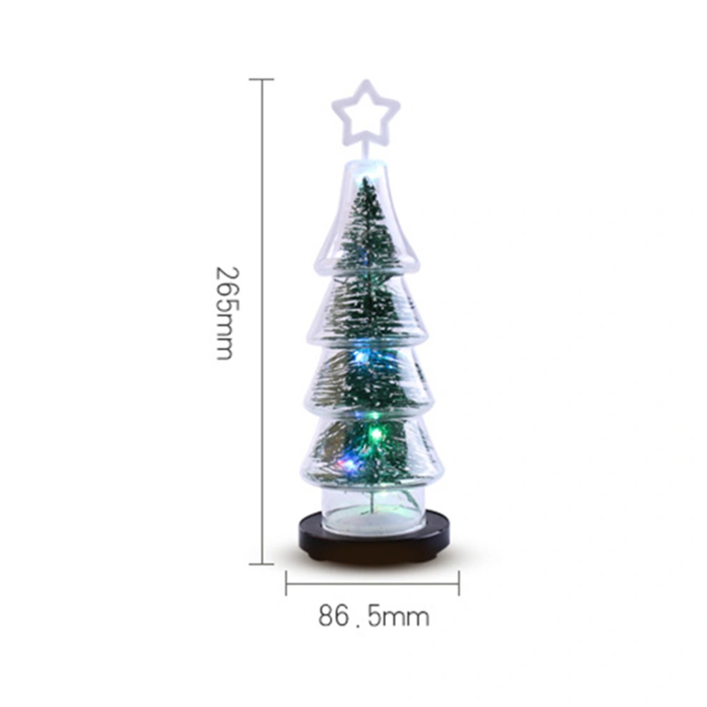 Christmas Tree LED Lights USB Charging Colorful Lamp Glass Night Light Party Decor (Tree + Snowman + Santa Claus)