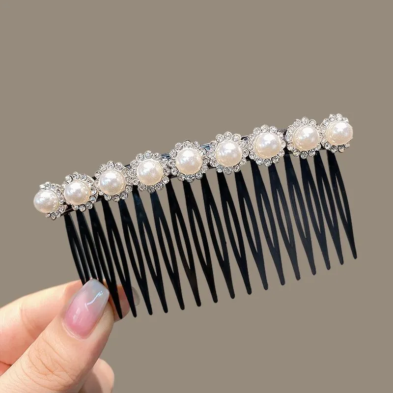 3 pcs Pearl Hair Combs Rhinestone Hair Comb Decorative Hair Side Comb Women Hair Combs