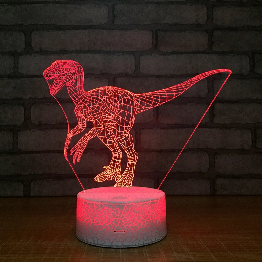 LED Night Light Creative 3D Illusion Lamp Dinosaur Nightlights 7 Colors Changing Touch Control USB Charge Table Desk Lighting Bedroom Home Decoration for Music Lovers Kids Adults Girls Boys