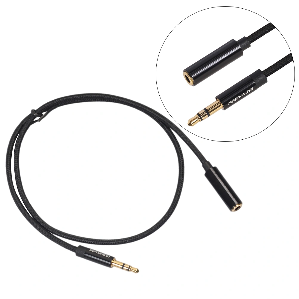 3.5mm 0.5 Meter Size Stereo Male-to-female Headphone Extension Line(Black)