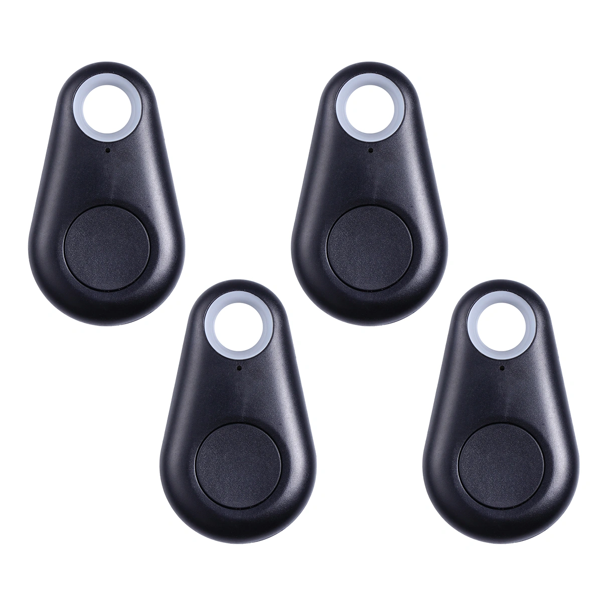 4Pcs Smart Finder GPS Locator Pet Alarm Wireless4.0 Anti-lost Sensor Remote Selfie Shutter Seeker Itag for Kids Bag Wallet Keys Car SmartPhone (Black)