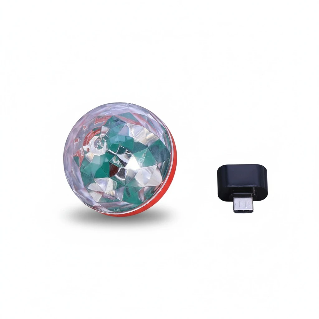USB Mini Disco Lights Portable Light USB Powered LED Stage Ball DJ Lighting Karaoke Lights for Christmas Home Party Bar(Red)