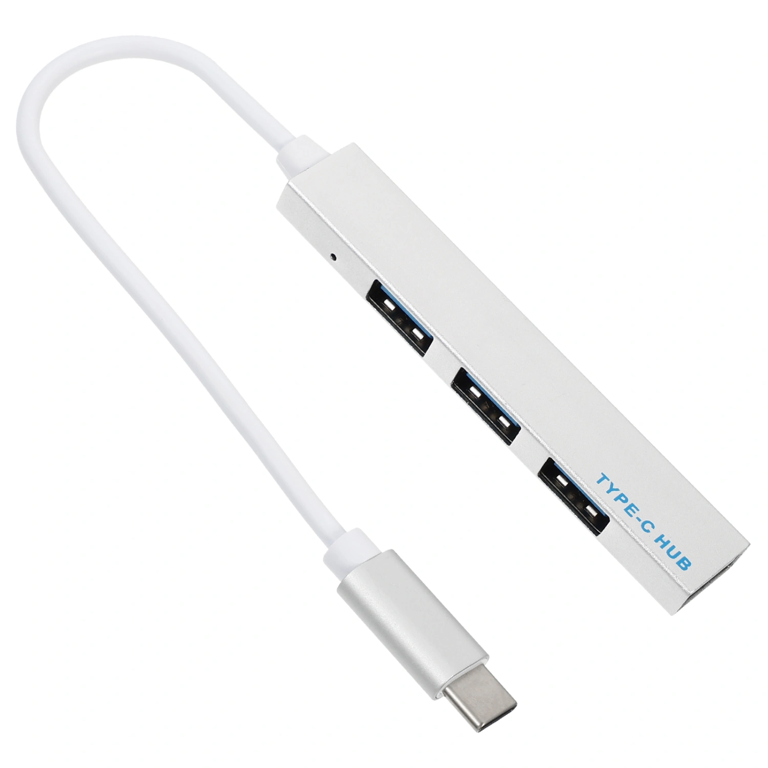 1pc Aluminium Alloy USB Hub Office Laptop 4 Ports Expansion Transfer Adapter