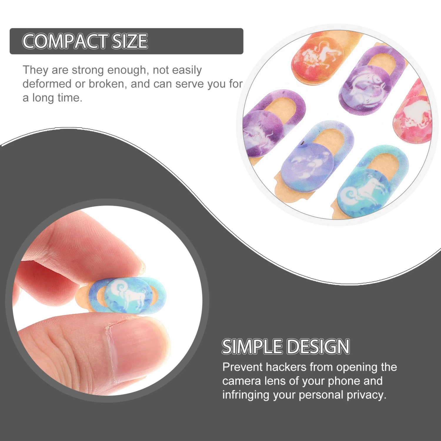 6pcs Camera Cover Slide Blocker Constellation Privacy Protective Webcam Covers