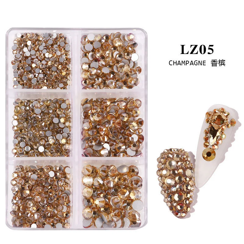 1 Box Nail Charms DIY Flatback Rhinestones Nail Art Ornaments Manicure Decorations