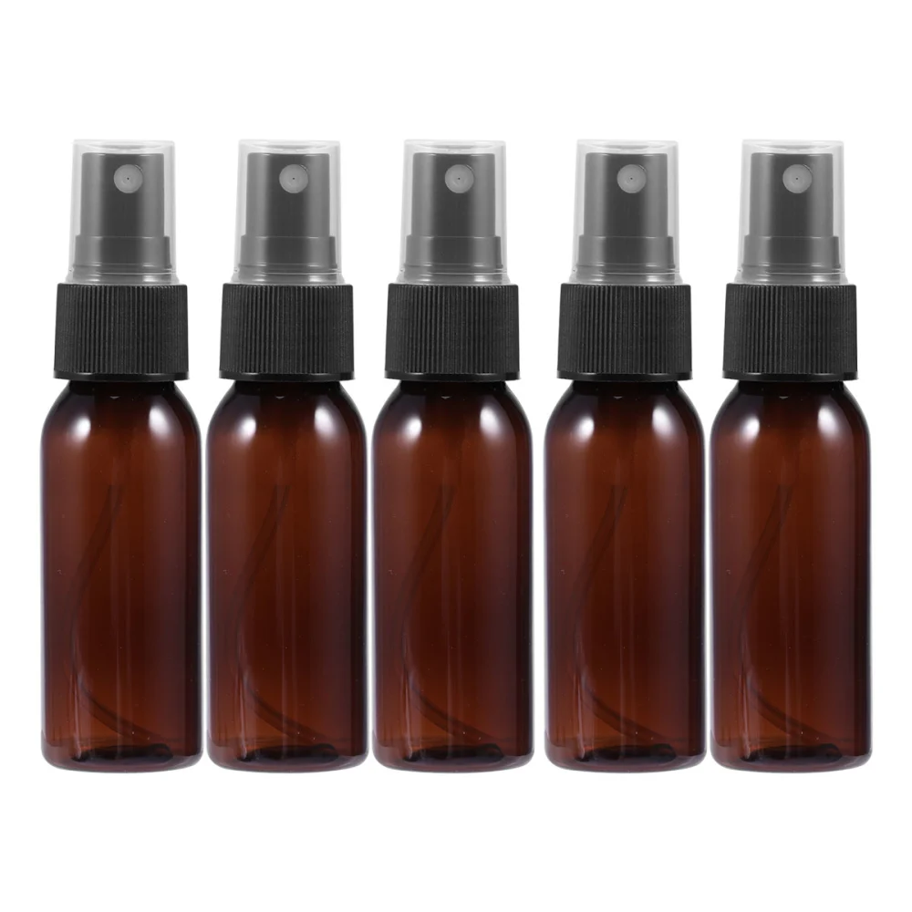 20pcs Mini Plastic Small Empty Spray Bottle For Make Up And Skin Care Refillable Travel Use (Brown with Black Sprayer)