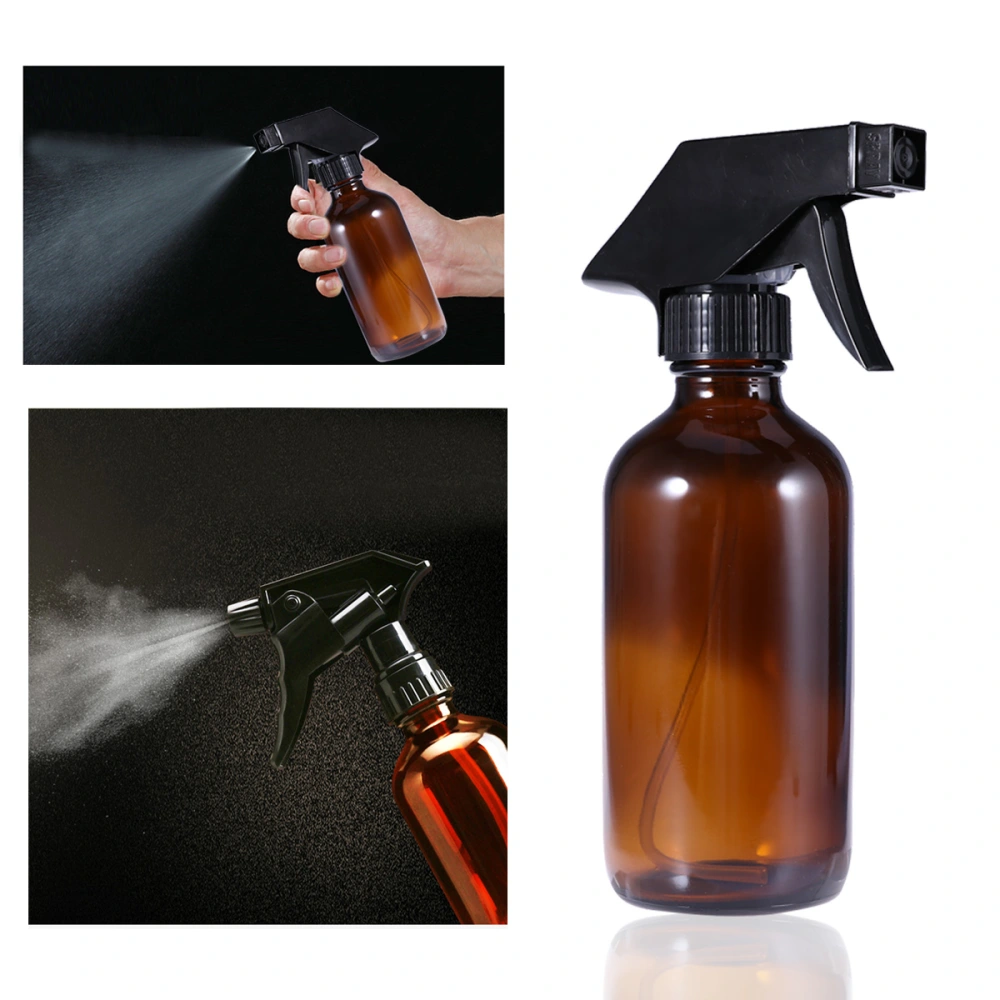 250ml Empty Brown Glass Spray Bottles Portable Refillable Container Durable Trigger Sprayer for Essential Oils Cleaning Products Aromatherapy