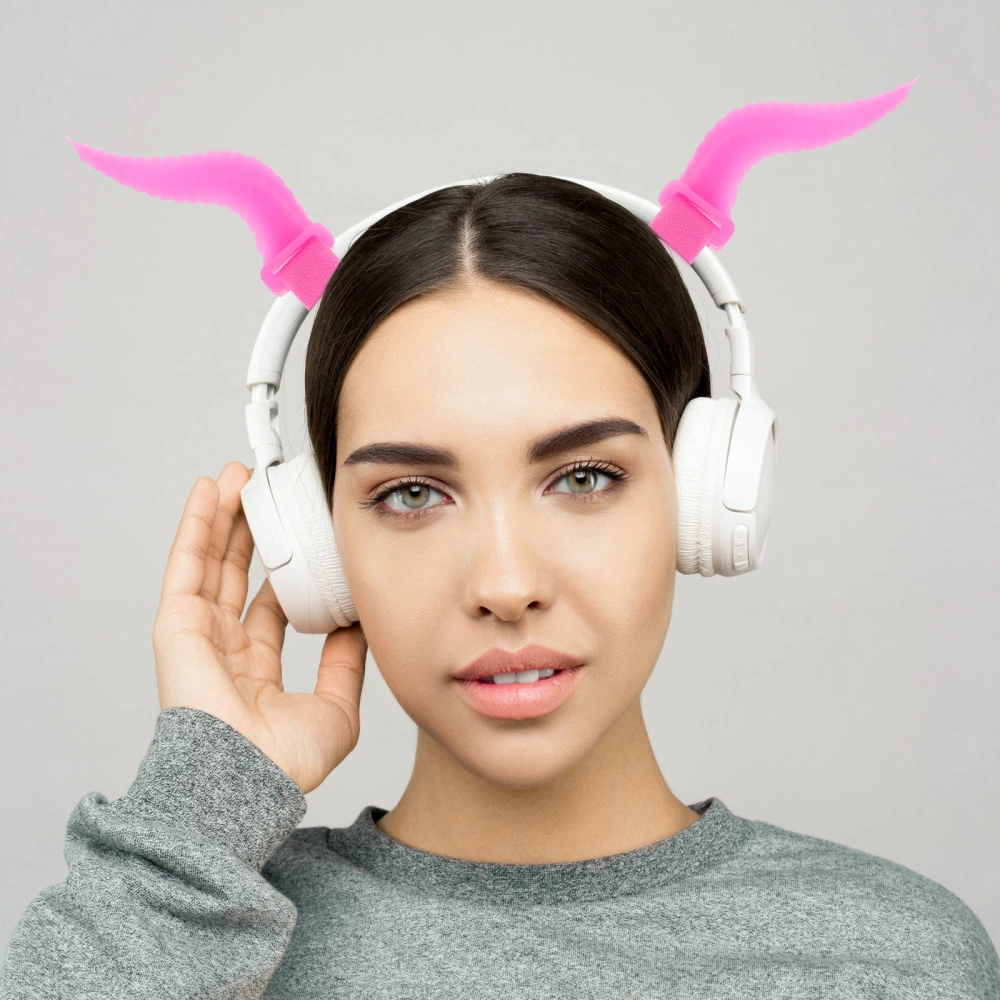 1 Pair Universal Headphones Halloween Horns Decoration Festival Headset Cosplay Props