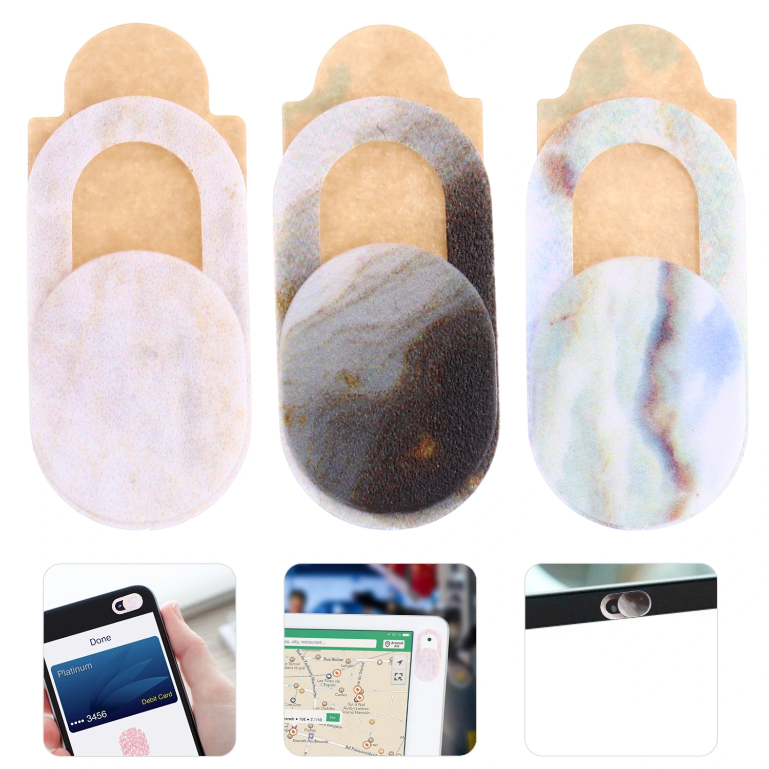 3 Pcs Practical Phone Camera Covers Plastic Anti-peeping Sliding Covers