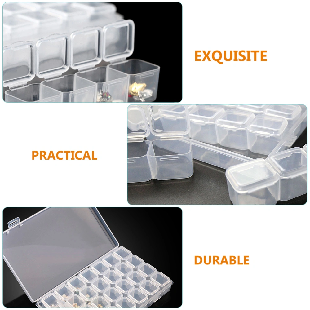 2pcs Detachable Nail Tip Boxes 28 Grids Nail Cases False Nail Tip Organizers