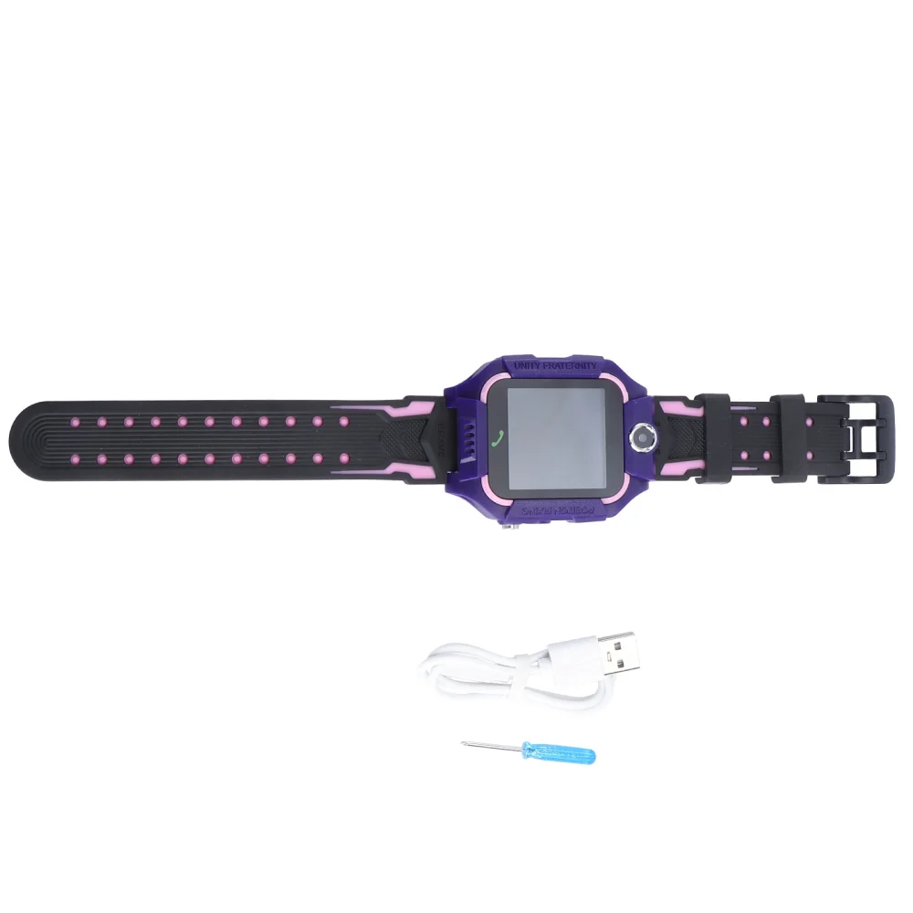 Smart Watch Kids LBS Positioning Lacation SOS Camera Phone Smart Baby Watch Voice Chat Smartwatch Children's Watch (Purple)