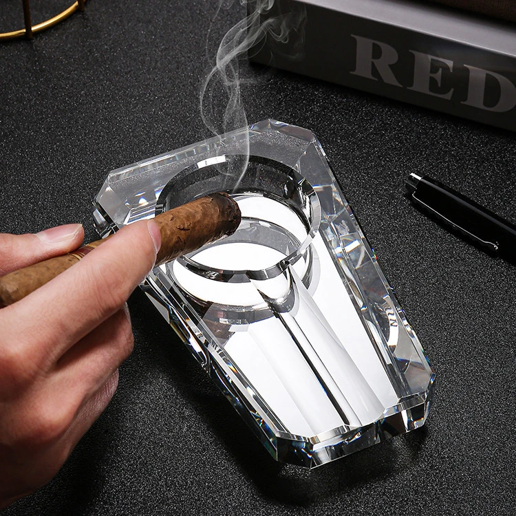 Creative Light Luxury Cigar Crystal Glass Ashtray Household