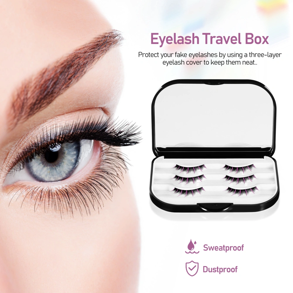 Empty Eyelashes Storage Box with Mirror Fake Eyelash Organizer and Lash Clip Applicator