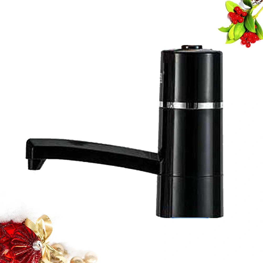 USB Rechargeable Electric Pumping Device Low Noise Bottled Water Pressure Feeder Mineral Water Water-absorbing Machine (Black)