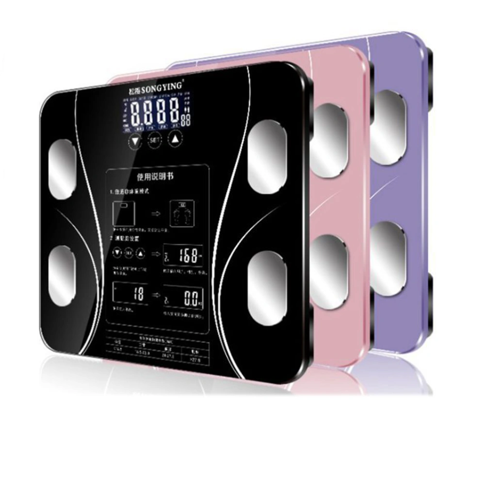 USB Rechargeable Electronic Weight Scale Digital Electronic Health Scale with Display for Home (Purple)