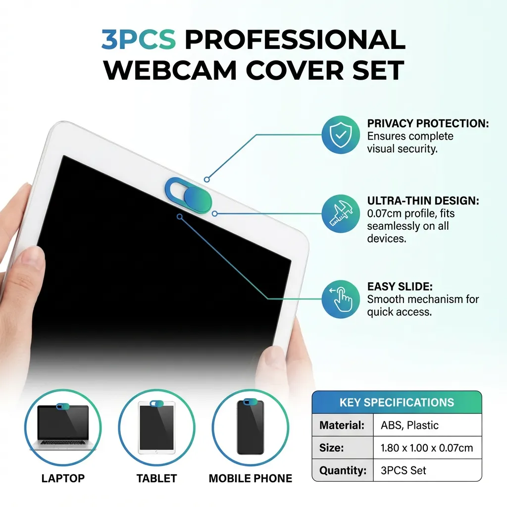 3PCS Computer Phone Webcam Cover Professional Webcam Cover Durable Webcam Cover
