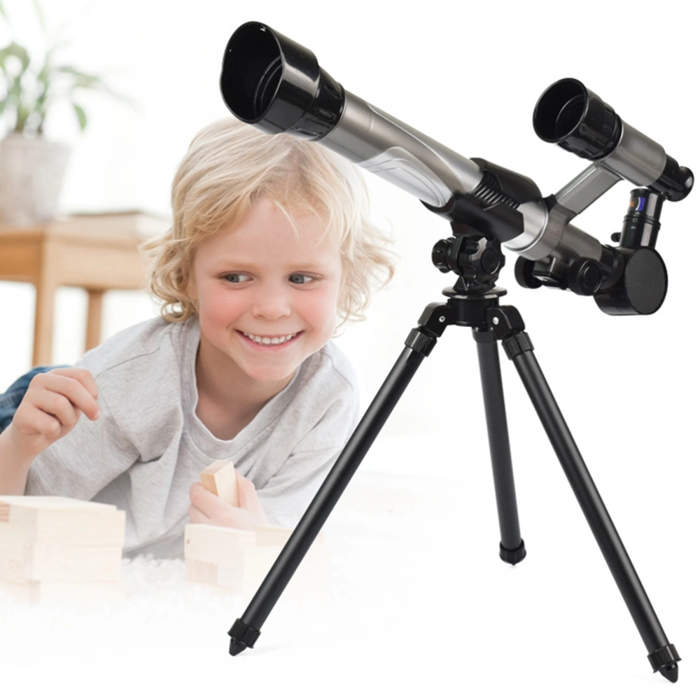 Outdoor Binocular Space Astronomical Telescope with Tripod Spotting Scope with 20-40X Eyepiece Telescope Children Kids Educational Toy (Black)