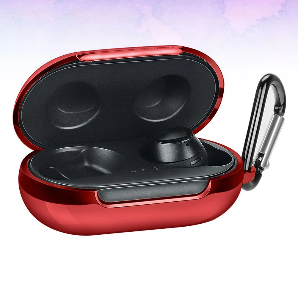 Fashion Wireless Headset Case Protector Shockproof Dustproof Portable Earphone Cover Compatible for Galaxy Buds (Red)