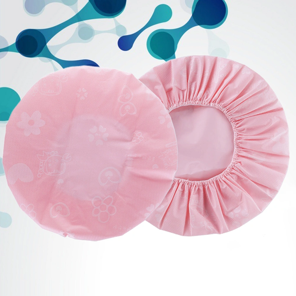 2Pcs EVA Shower Caps Thicken Bathing Caps Waterproof Breathable Hat Pink