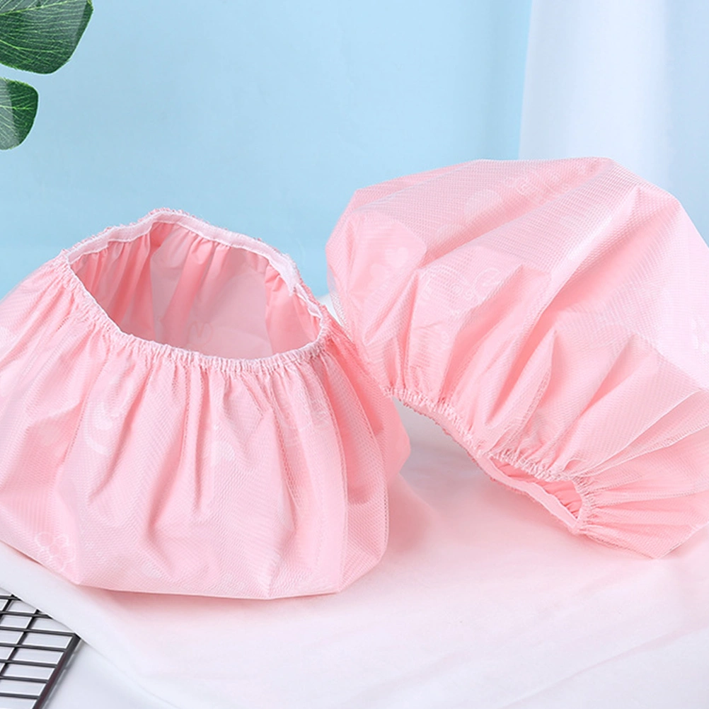 2Pcs EVA Shower Caps Thicken Bathing Caps Waterproof Breathable Hat Pink