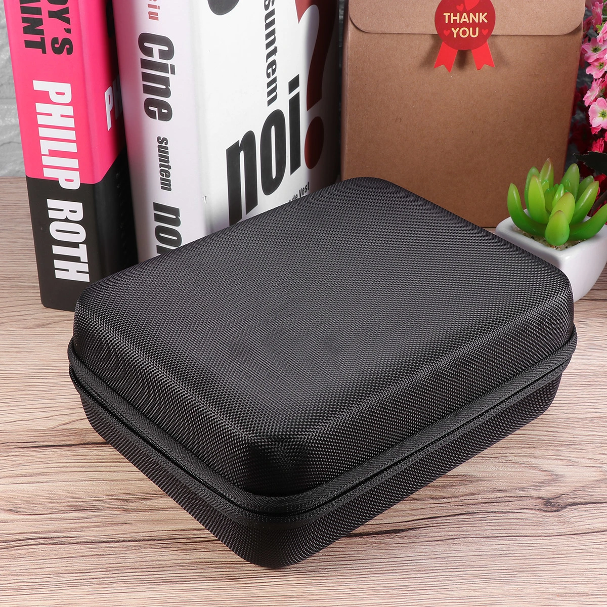 1pc 12 Slots 5ml 10ml 15ml Capacity Essential Oil Bottle Shockproof Bag Carrying Case Roller Bottle Storage Bag Drop Bottle EVA Hard Shell Protection Case (Black)