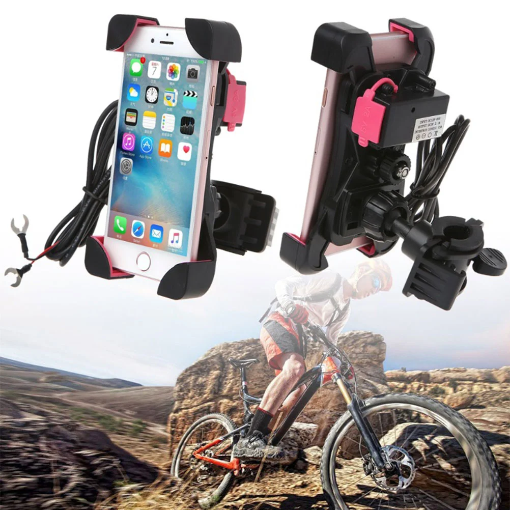 Universal Bike Motorcycle Cell Phone Mount Adjustable Handlebar Holder Cradle for Bike Motocycle ATV Fits for iPhone Pixel GPS (Random Color)